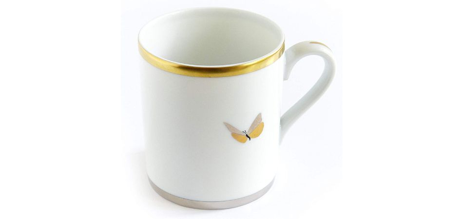 The Cocoonalist - Taza de café y bebidas, porcelana de limoges con decoración de oro de 24 quilates y platino, fabricado en Francia (noche Toscana)